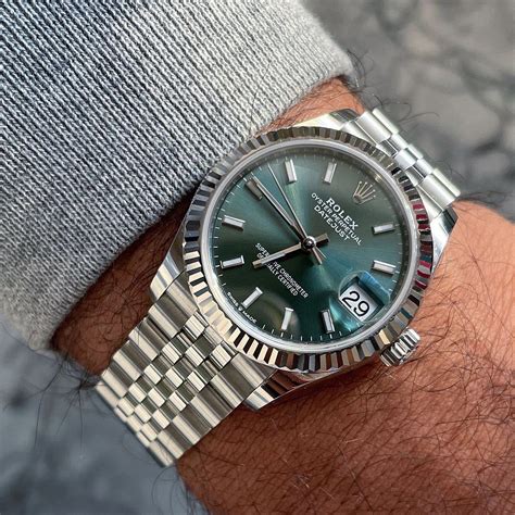 rolex silver green|green dial rolex price.